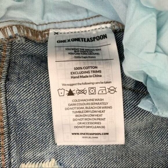 One Teaspoon High Rise Waist Freebirds Skinny Jeans Denim Light Wash Distressed - Picture 13 of 15